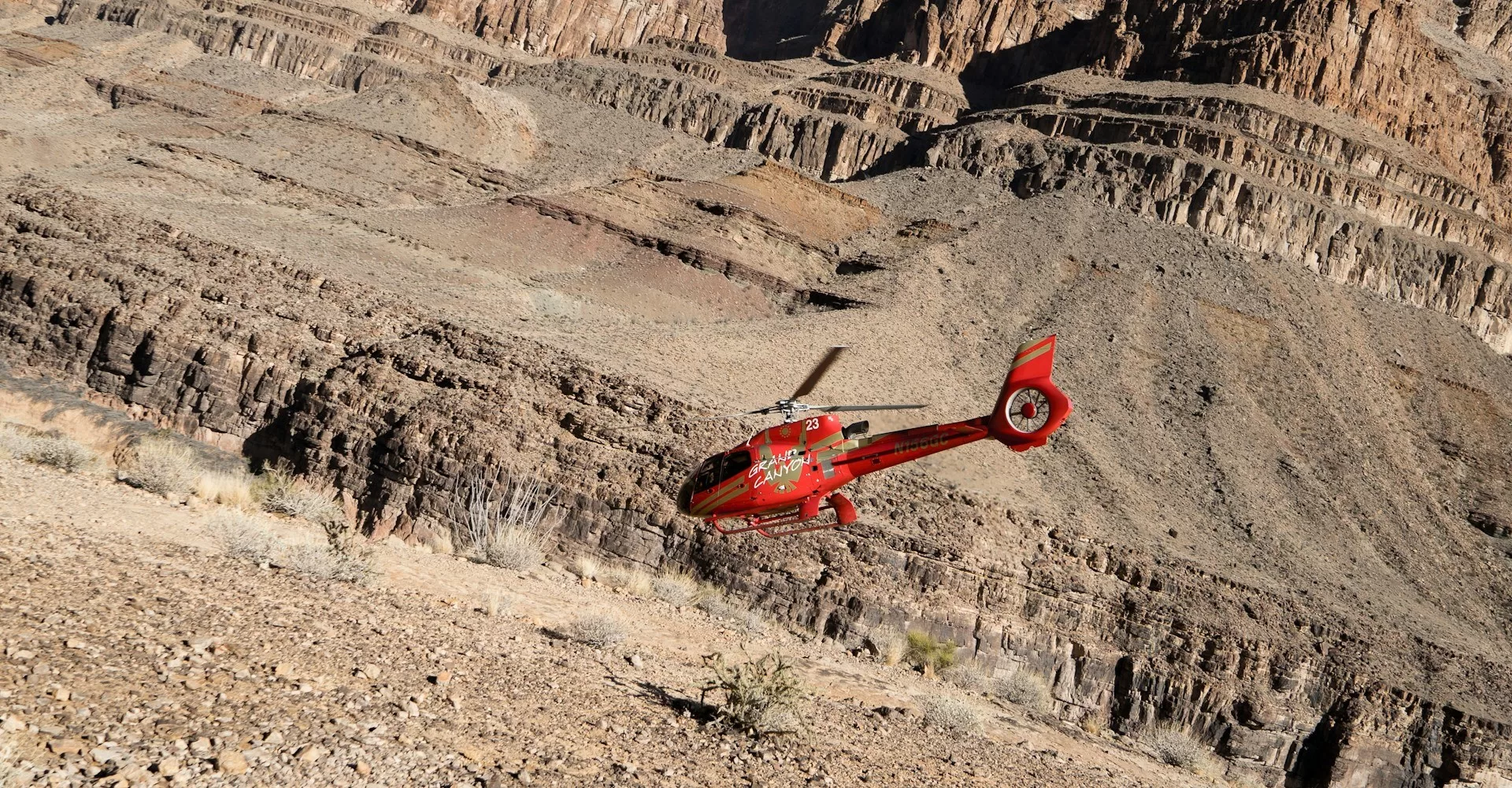 Een helicopter tour door de Grand Canyon in Arizona
