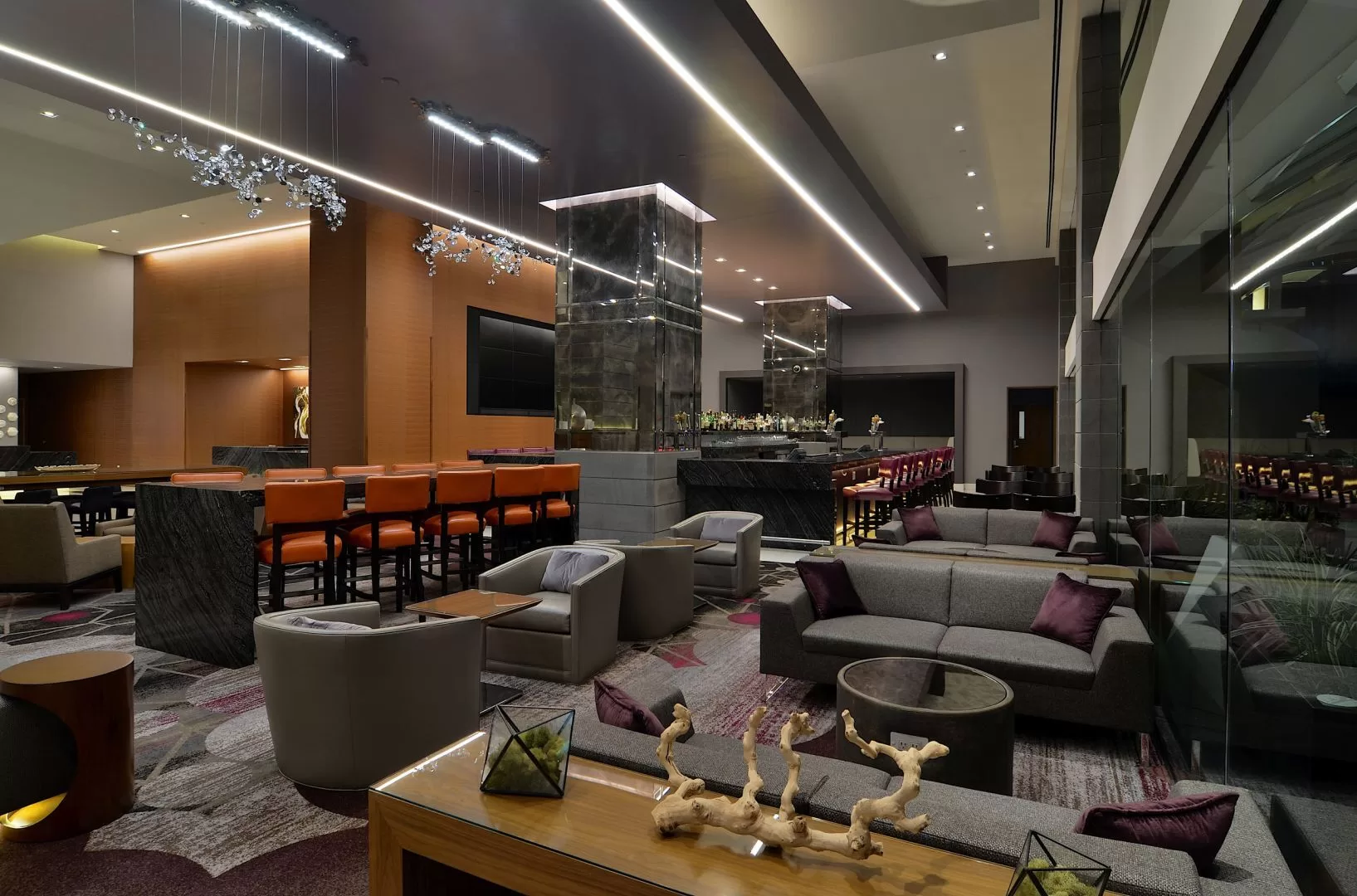 Zitruimte in de lobby van het Hotel Loews Hollywood LA