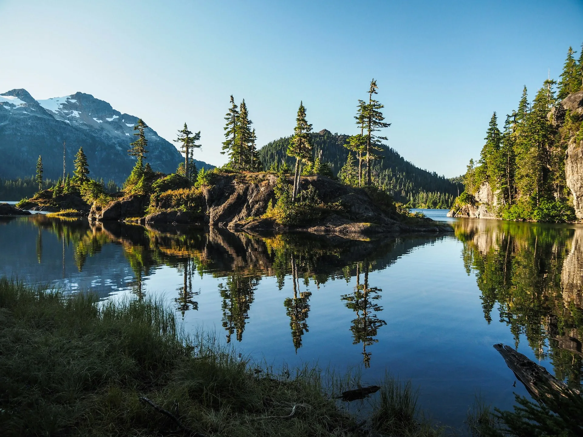 Een bobost eilandje in Strathcona Provincial Park op Vancouver Island