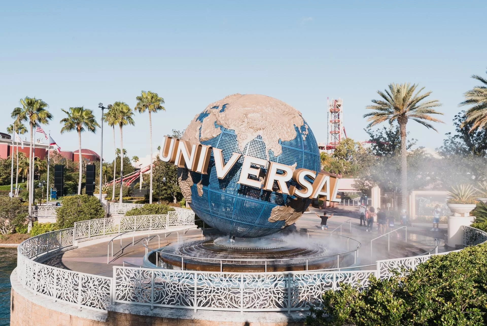 Universal Globe Fountain bij Universal Studio's in Orlando Florida