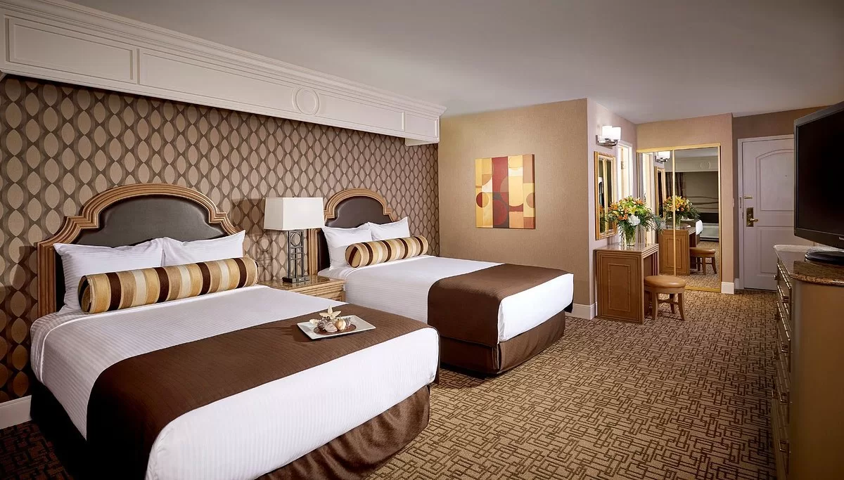 Standaardkamer met twee aparte bedden in het Hotel Golden Nugget Las Vegas