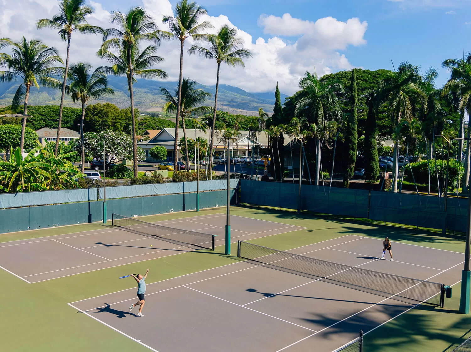 Tennisbanen bij het Hotel Aston Kaanapali Shores Lahaina