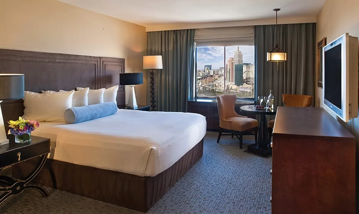Kamer met uitzicht op de strip in het Excalibur Las Vegas