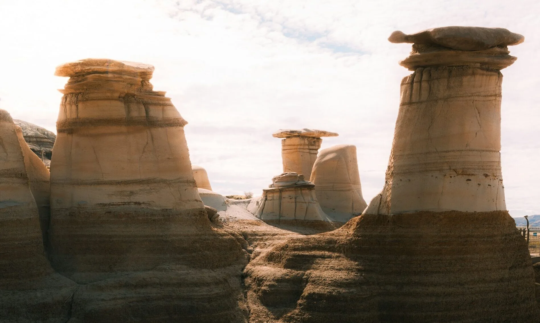 Rotsformaties in de vorm van pilaren in Drumheller