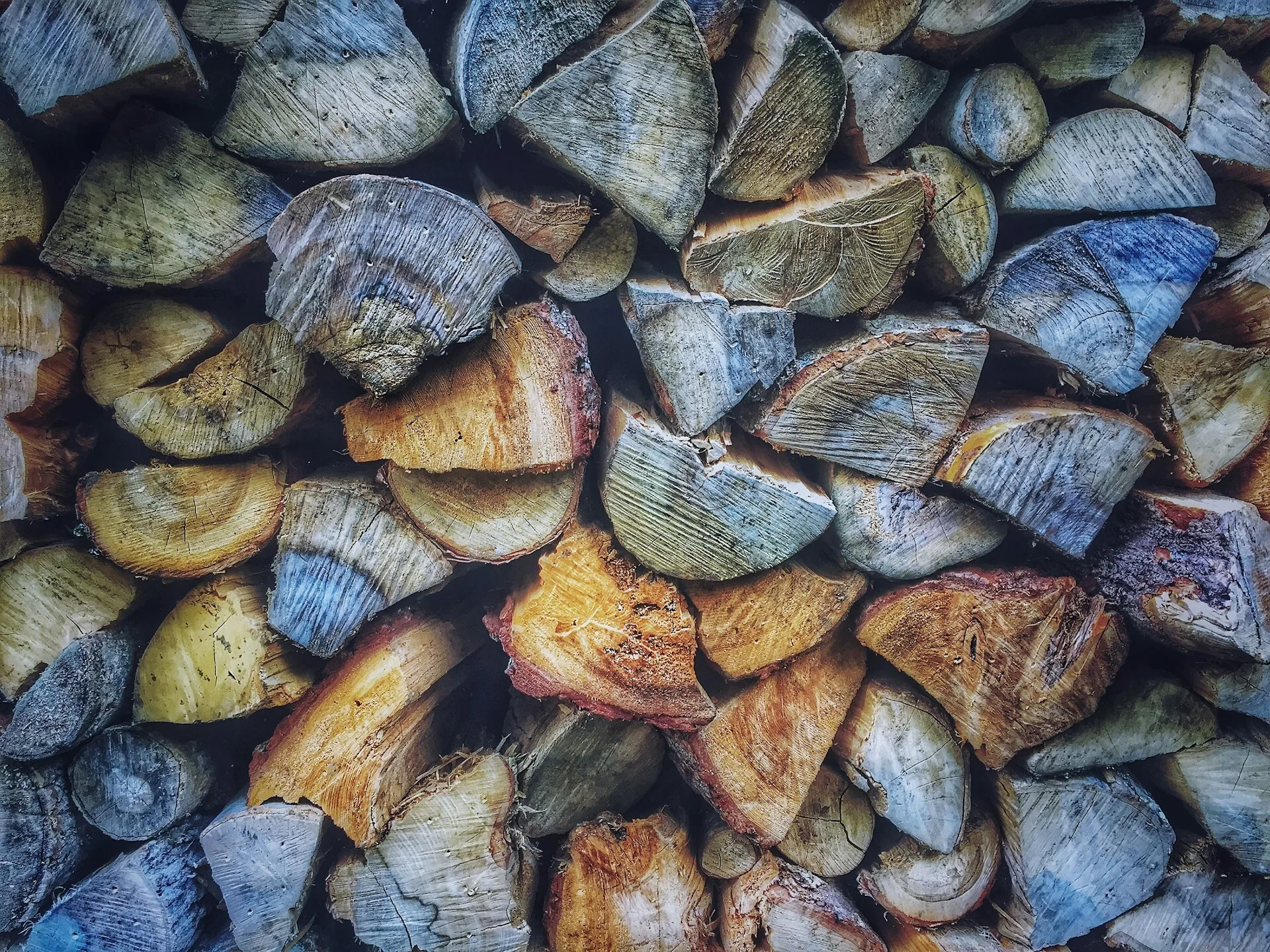 Blokken hout in Saint Alexis des Monts, Quebec