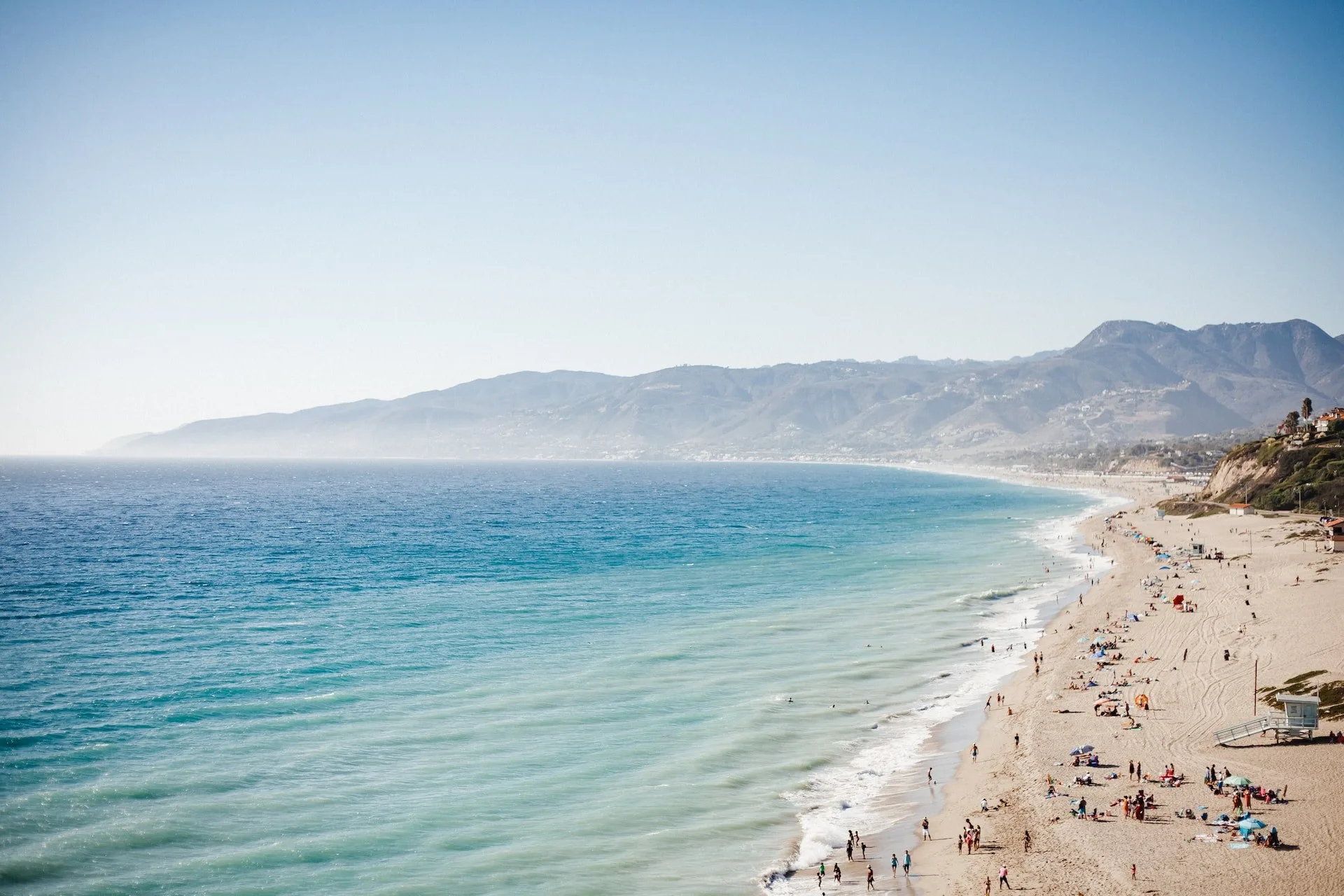 Het publieke strand van Malibu in Californië