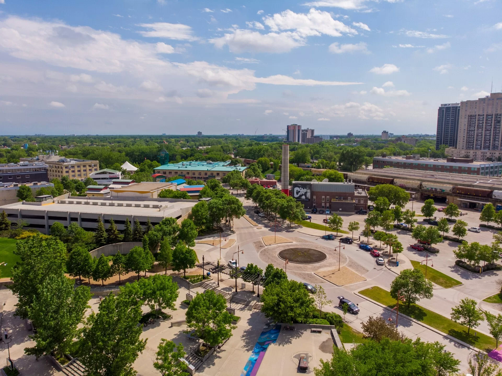 Het industriegedeelte van Winnipeg in Manitoba