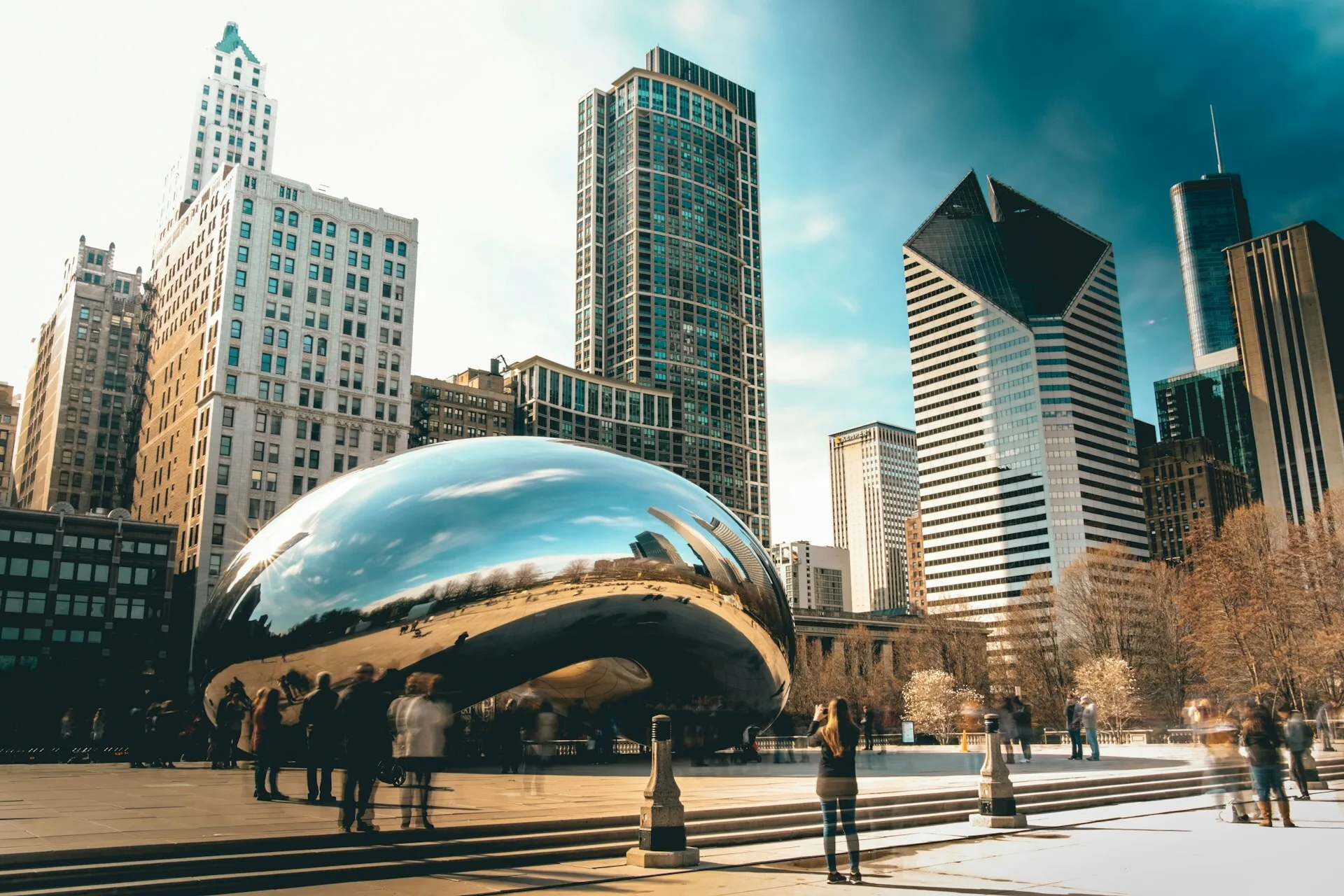 De wereldberoemde Bean in Millennium Park Chicago