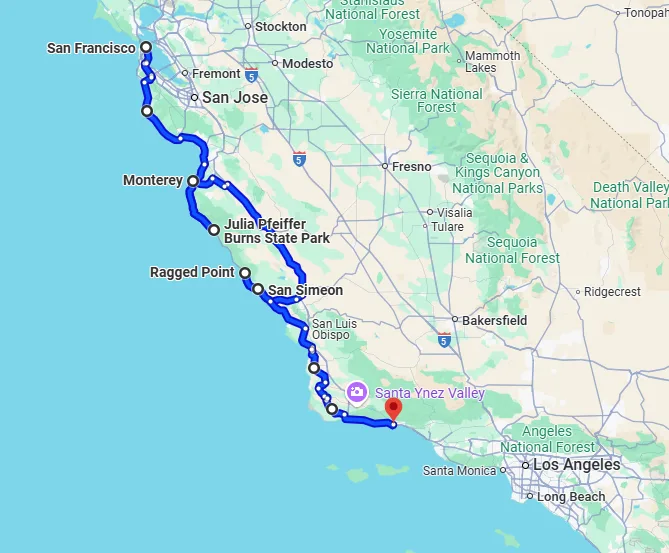 High Way One map