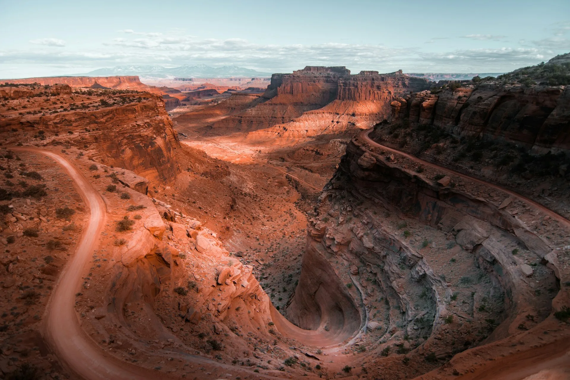 Uitzicht over de gekleurde rotsformaties van Canyonlands National Park