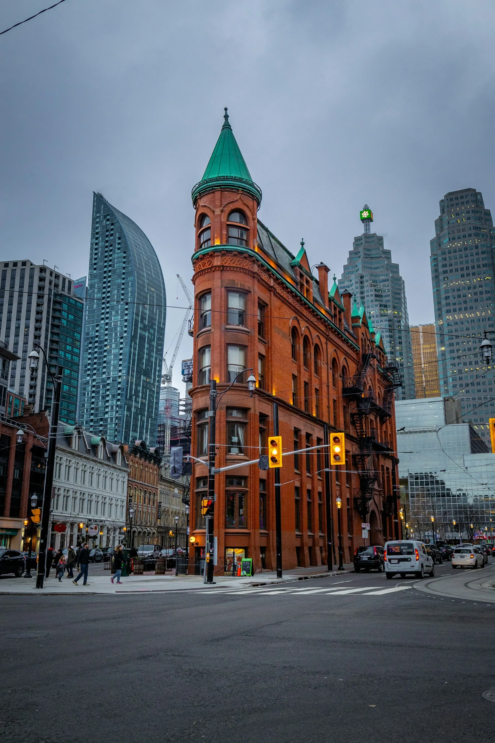 Gooderham Building in der Wellington Street East in Toronto, eine Ikone historischer Architektur in Kanada