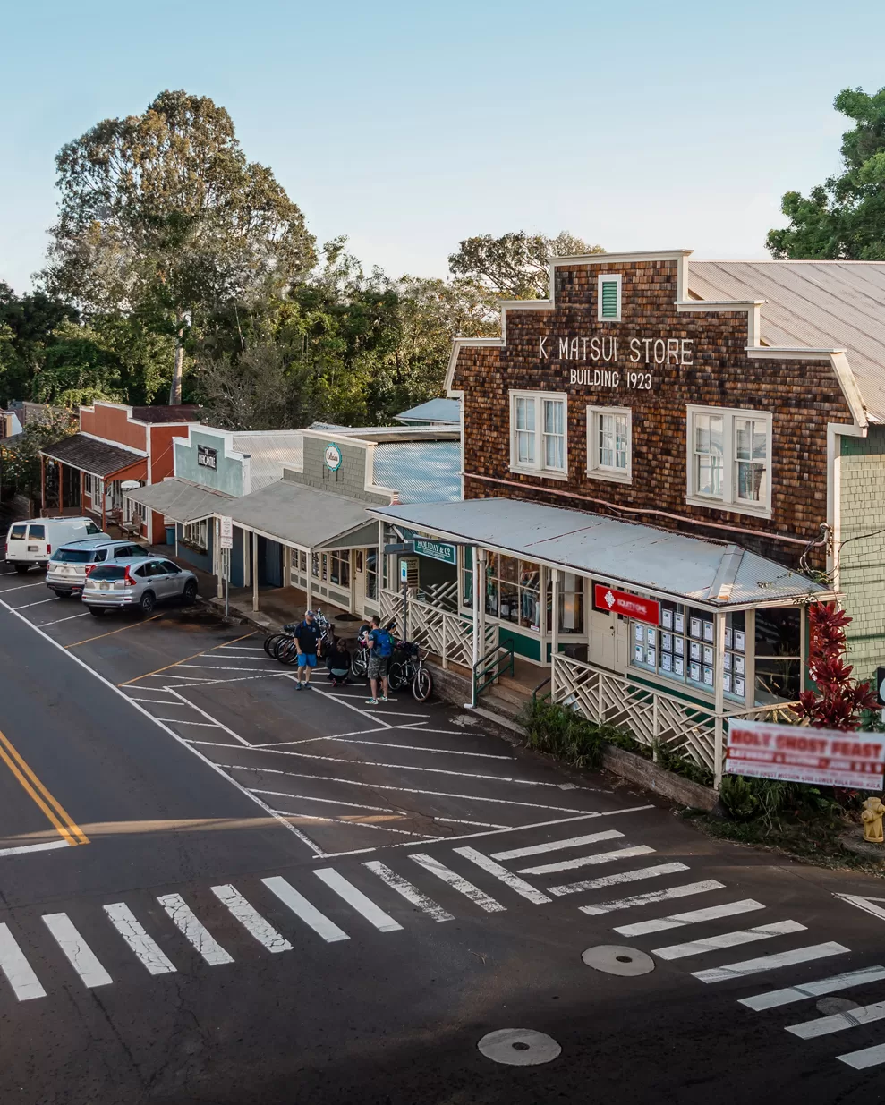 Een winkelstraat op Maui, Hawaii