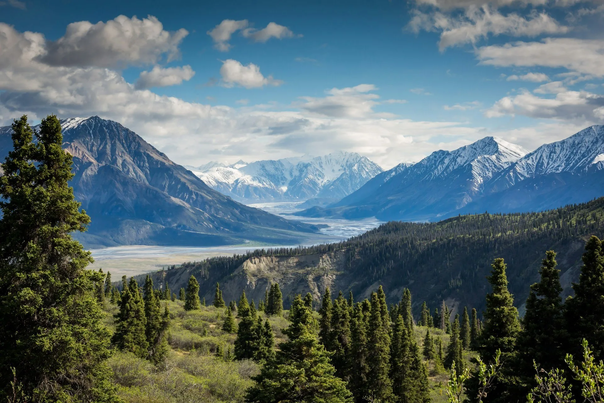 Besneeuwde bergen in Kluane National Park and Reserve