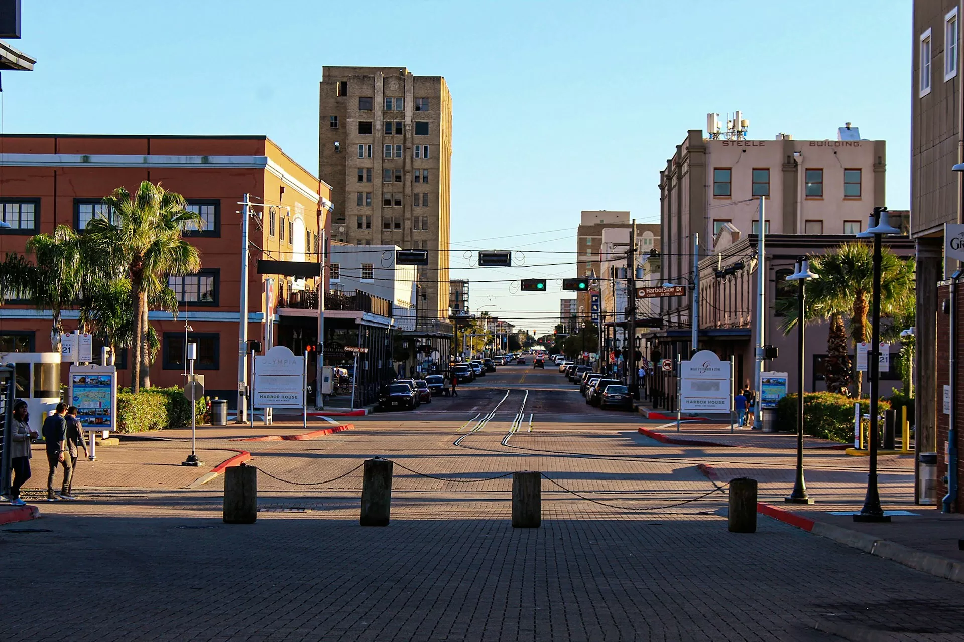 Straten van Galveston Island in Texas
