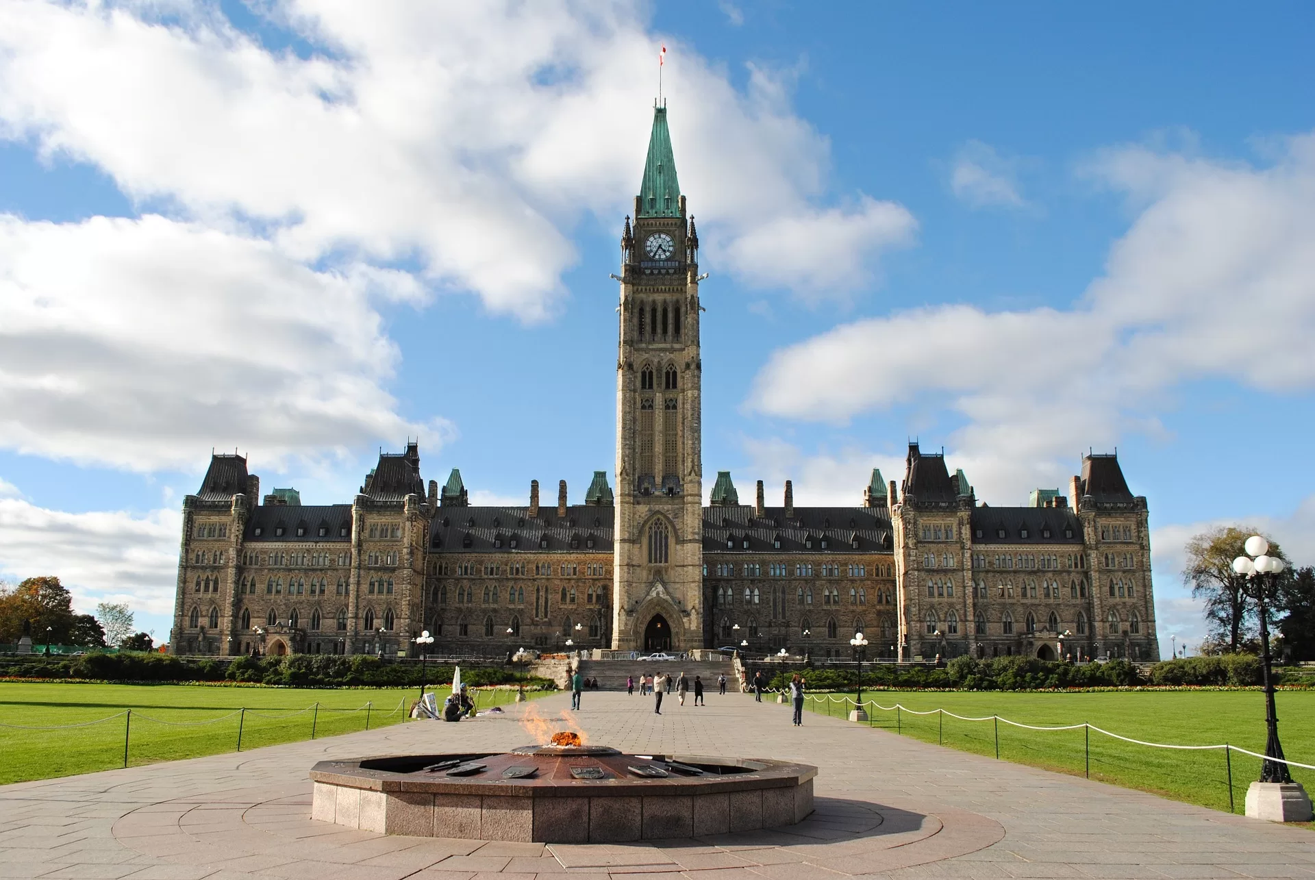 Parliament Hill in Ottawa Canada van de voorkant